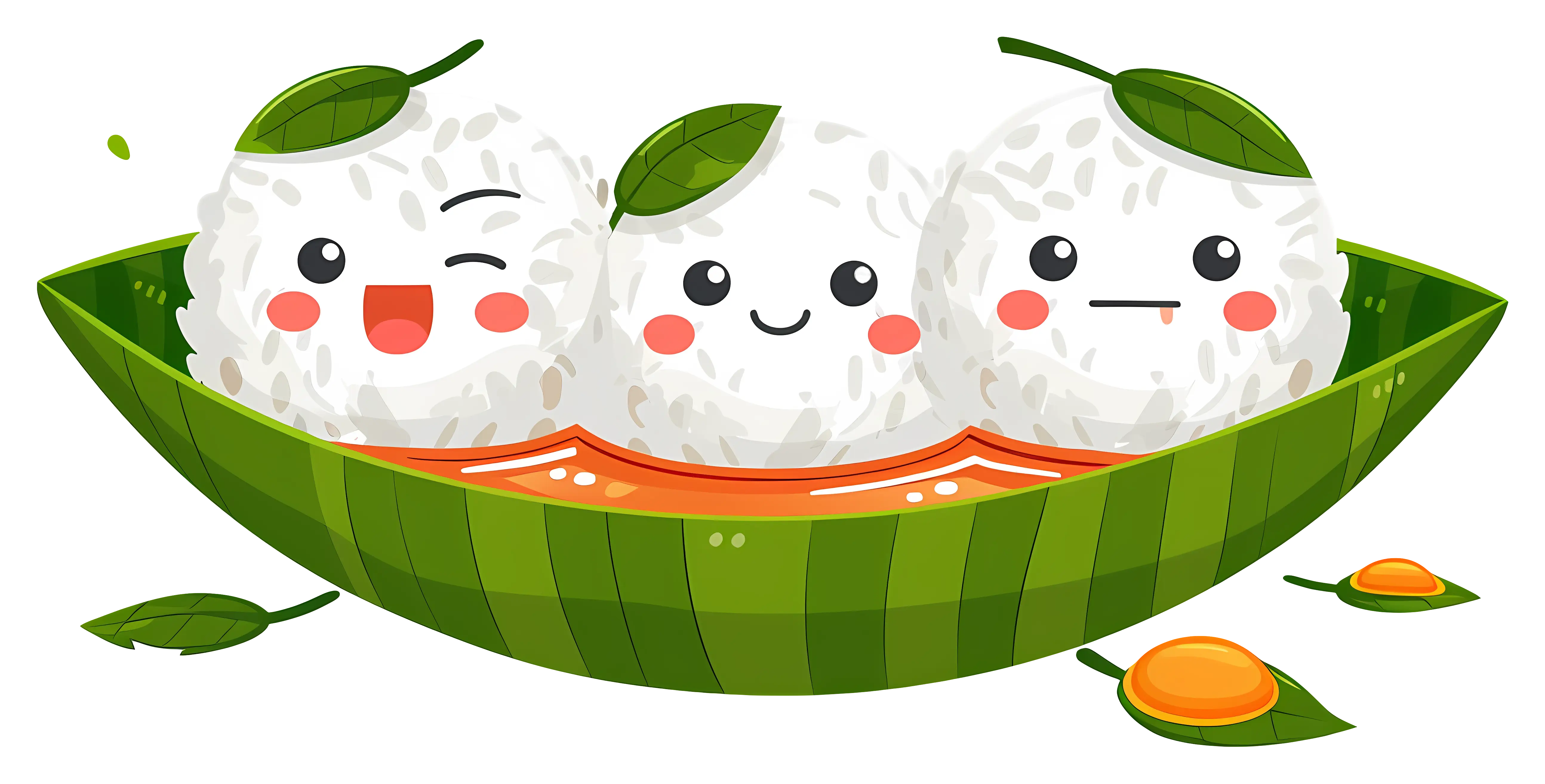 Cute Rice Balls in Leaf