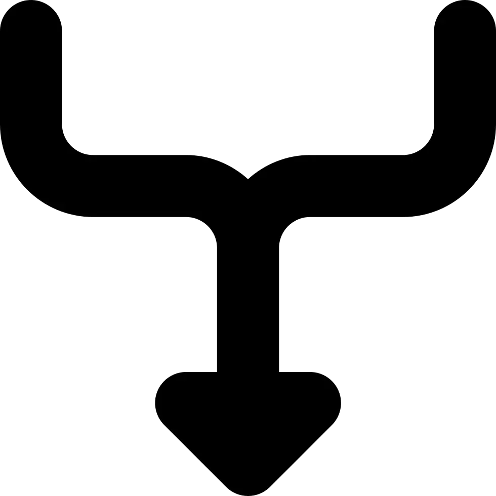Split Arrow Down Symbol