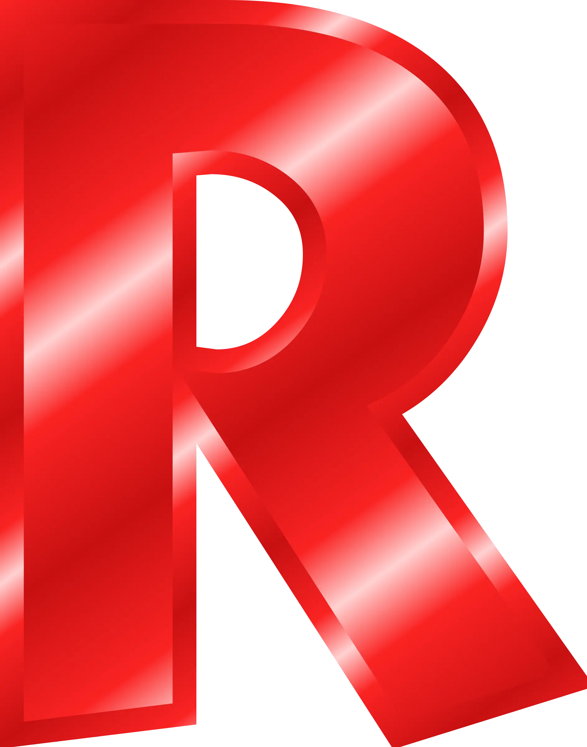 Shiny Red Letter R Graphic Design