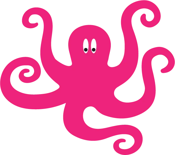 Pink Cartoon Octopus Illustration