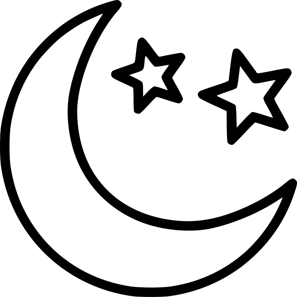 Crescent Moon and Stars Icon