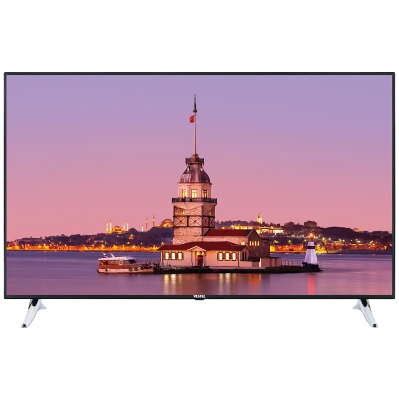 Flat Screen TV Showing Scenic Landmark