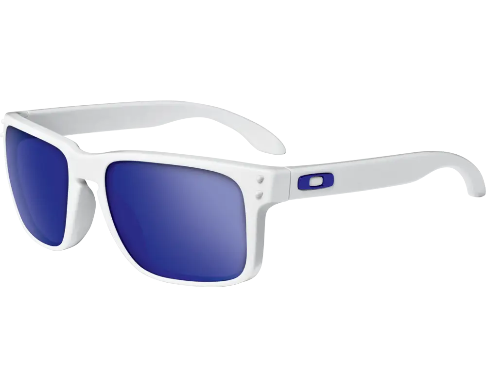White Sunglasses with Blue Lenses