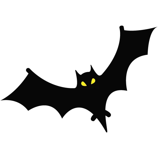 Black Bat Illustration with Yellow Eyes