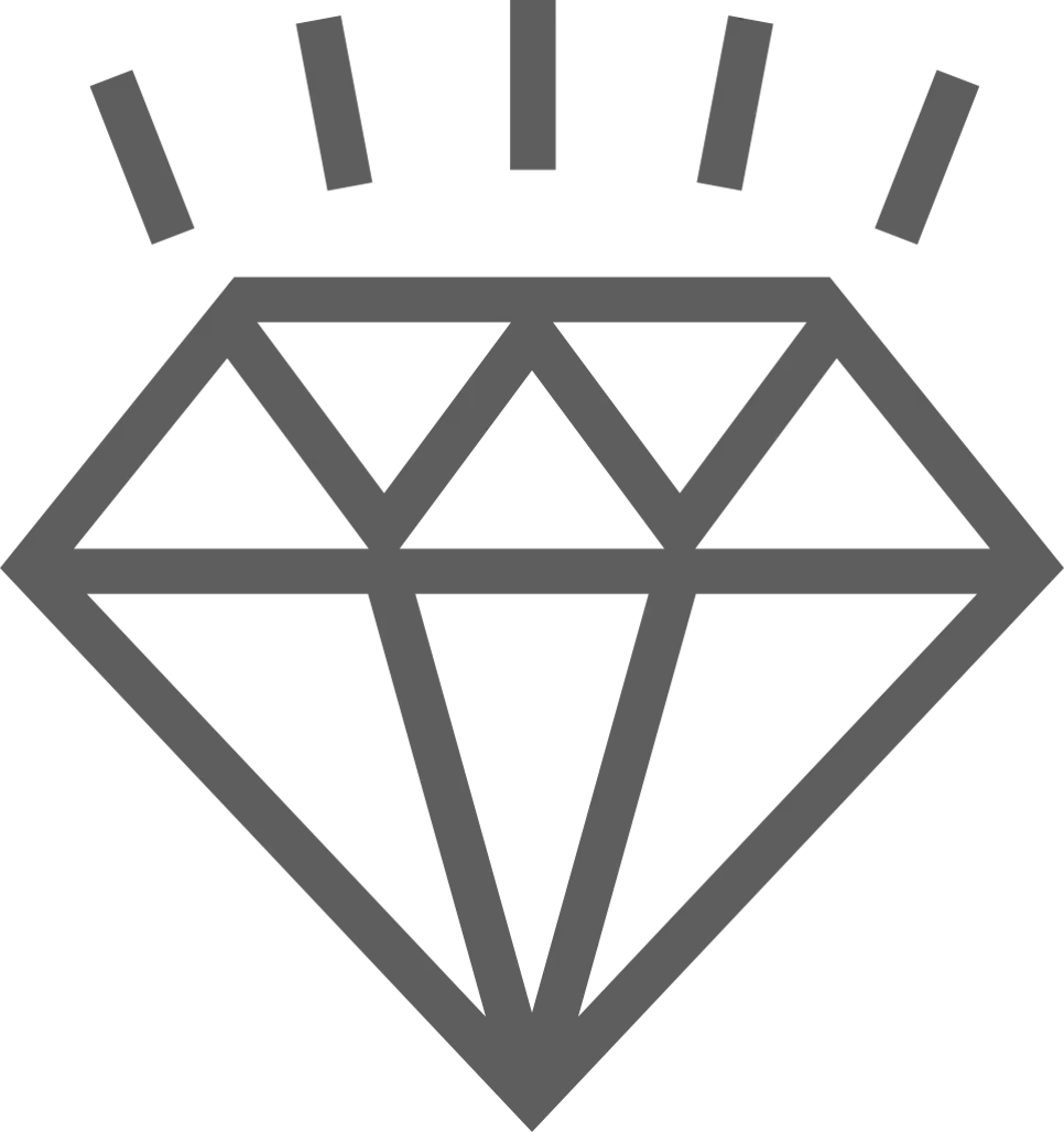 Minimalist diamond icon design