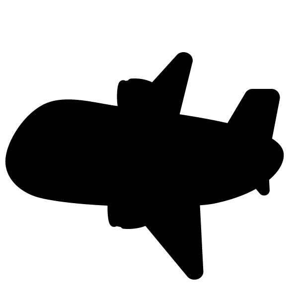 Black Silhouette of an Airplane for Aviation Themes