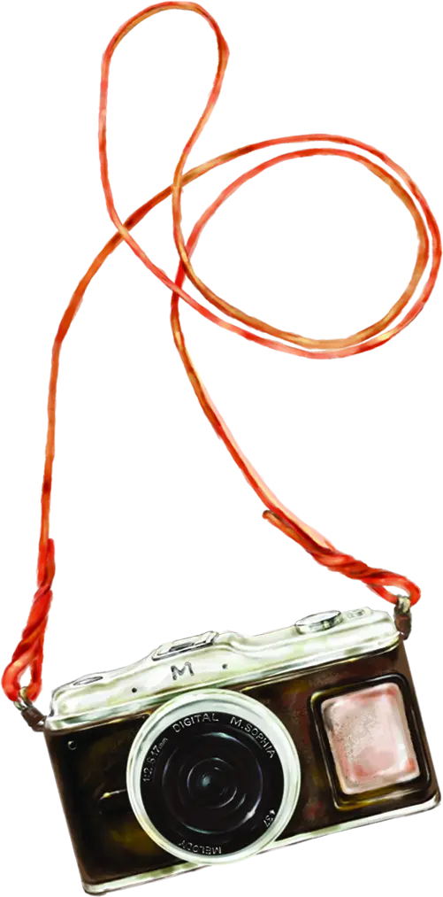Vintage Camera with Strap