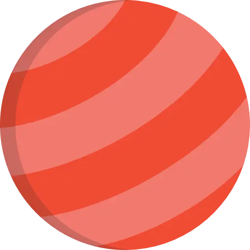 Red Sphere Illustration with Striped Texture