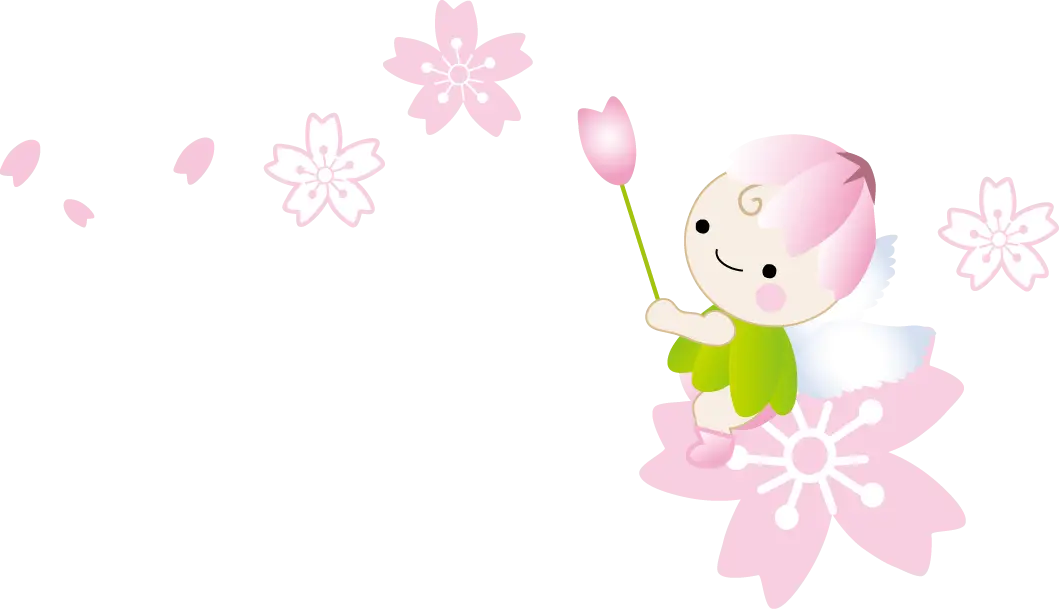 Flower Fairy Illustration with Cherry Blossom Flower