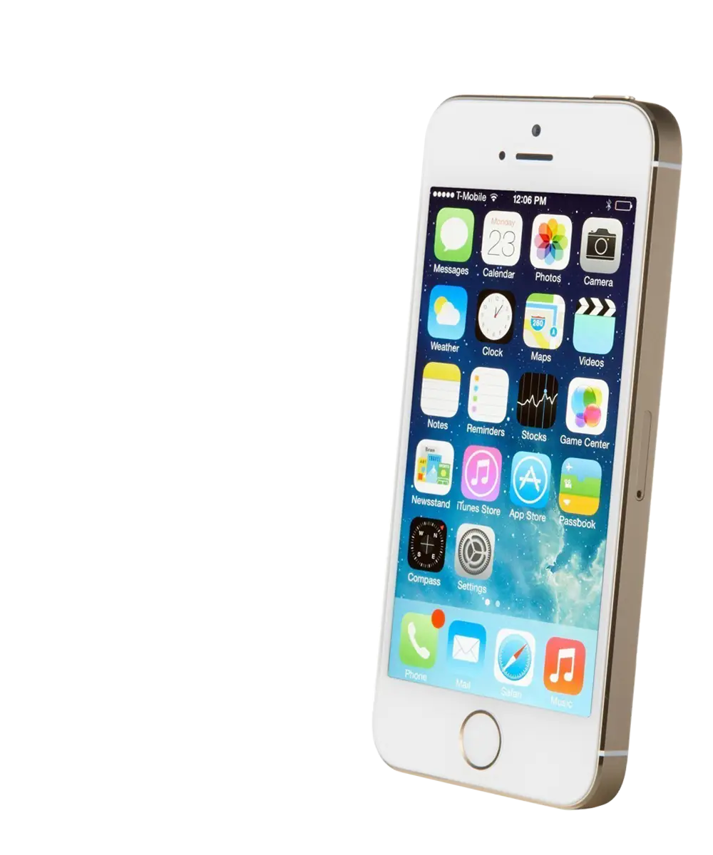 Standing Smartphone with App Icons Displayed