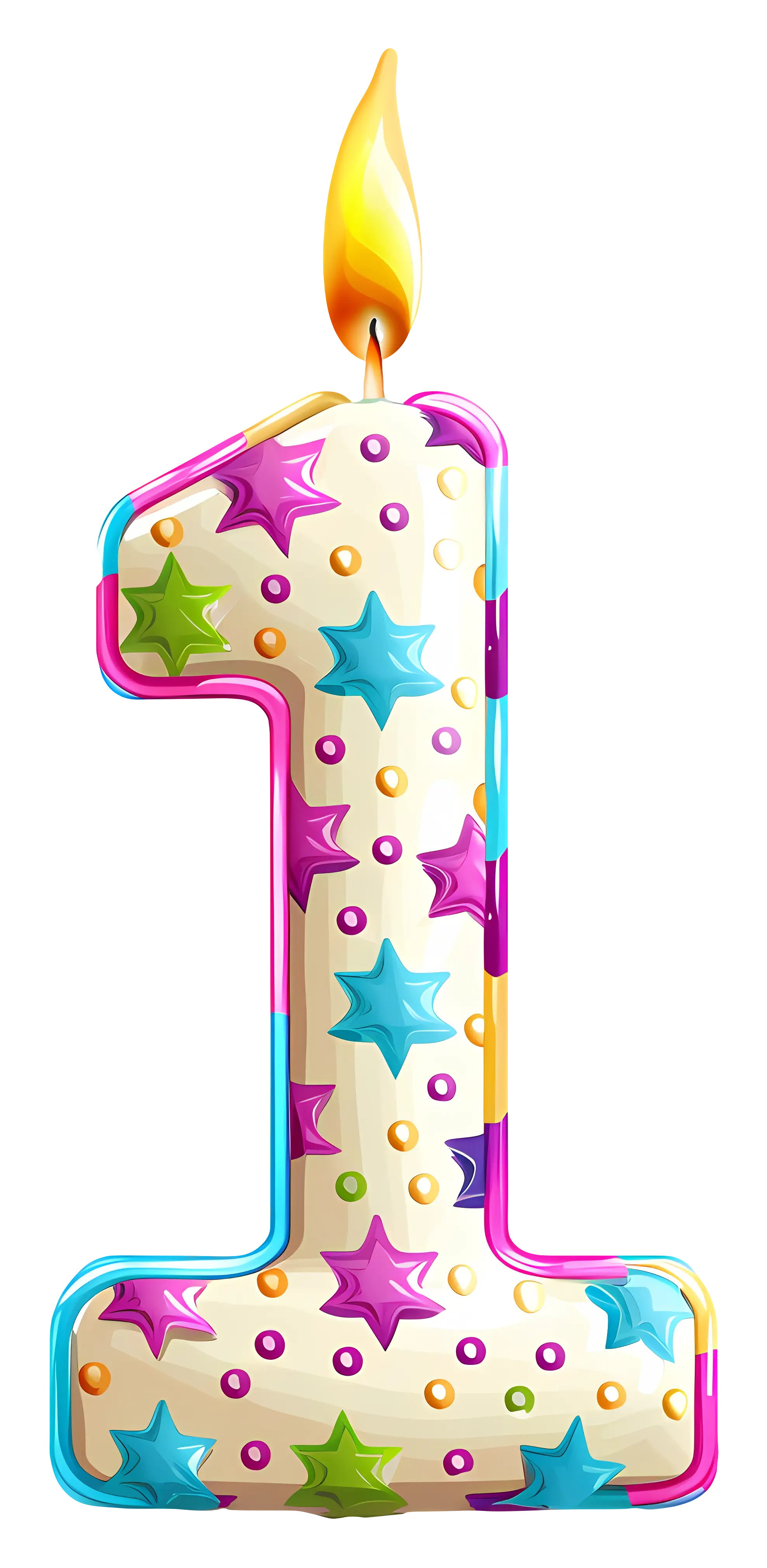 Decorative Number One Birthday Candle