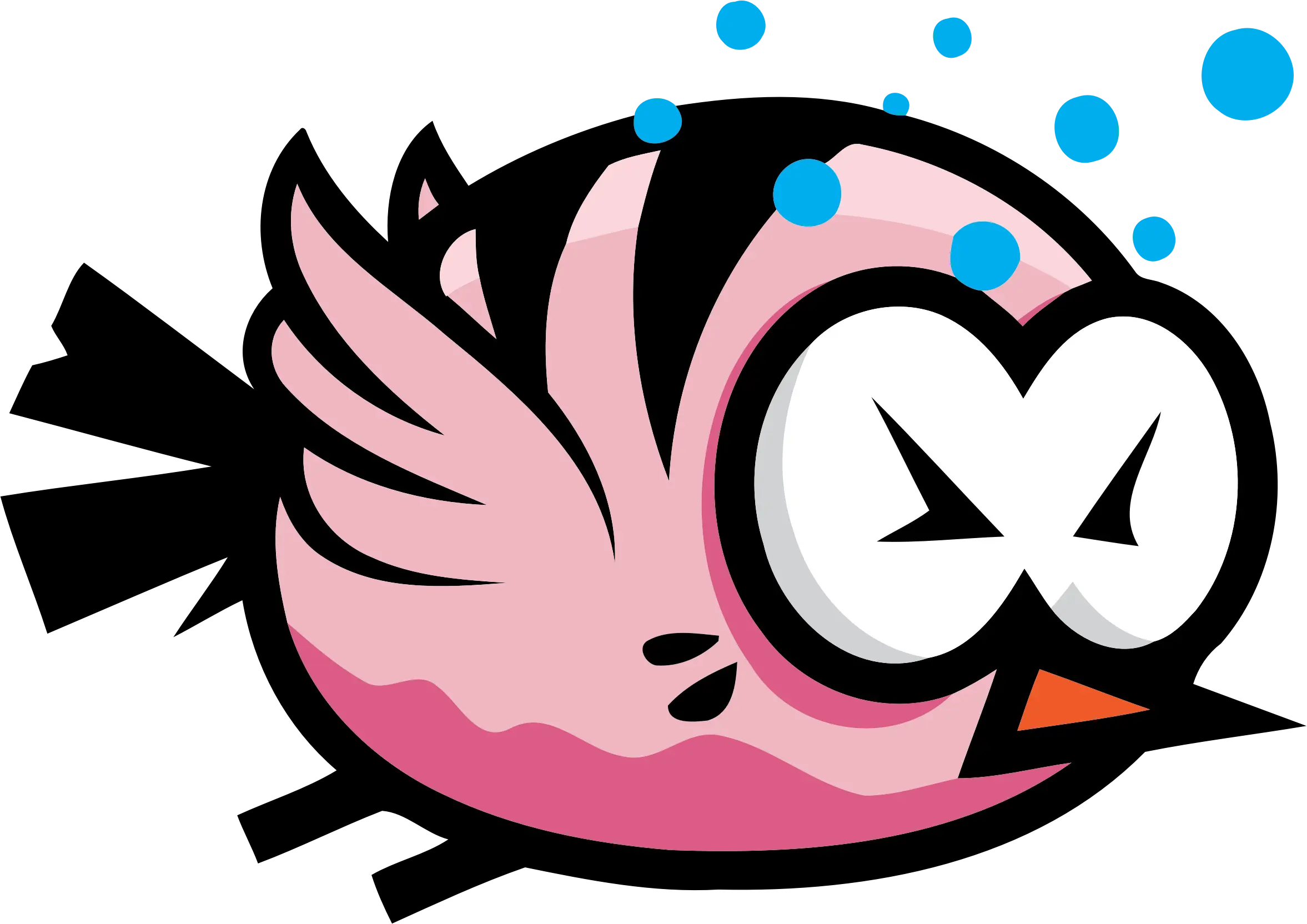 Cute Pink Cartoon Bird Illustration
