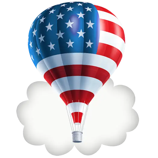 Hot Air Balloon with American Flag Design