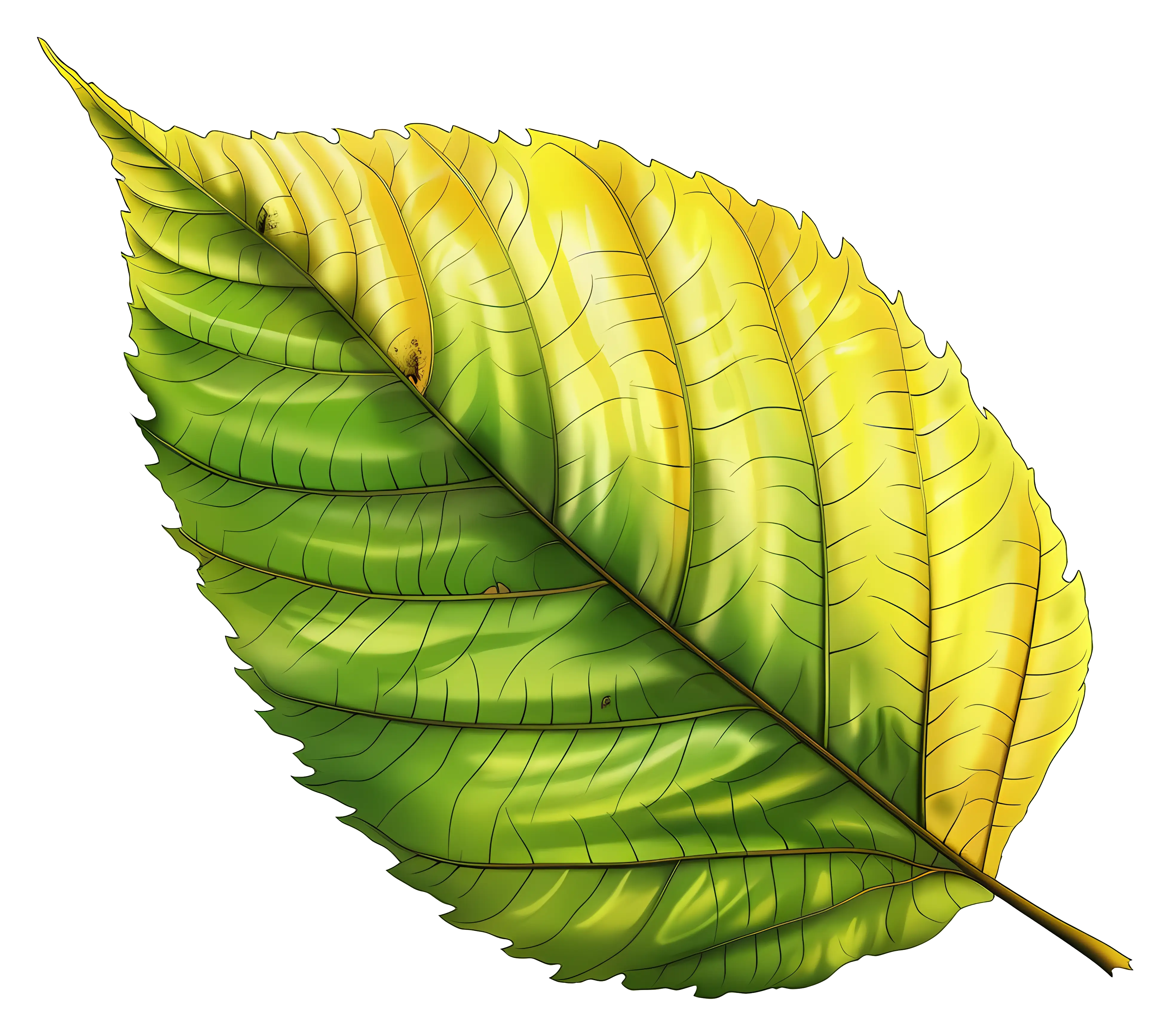 Green and Yellow Leaf Illustration