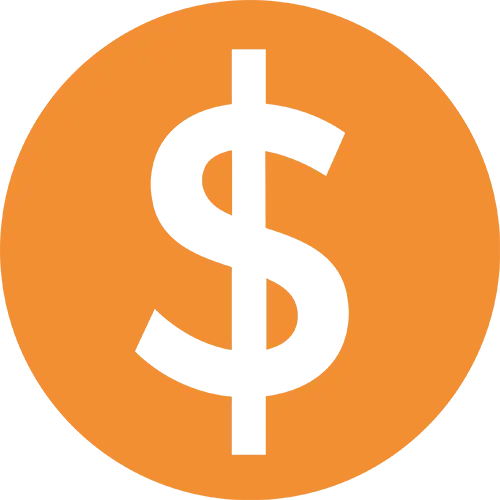 Orange Dollar Sign Icon