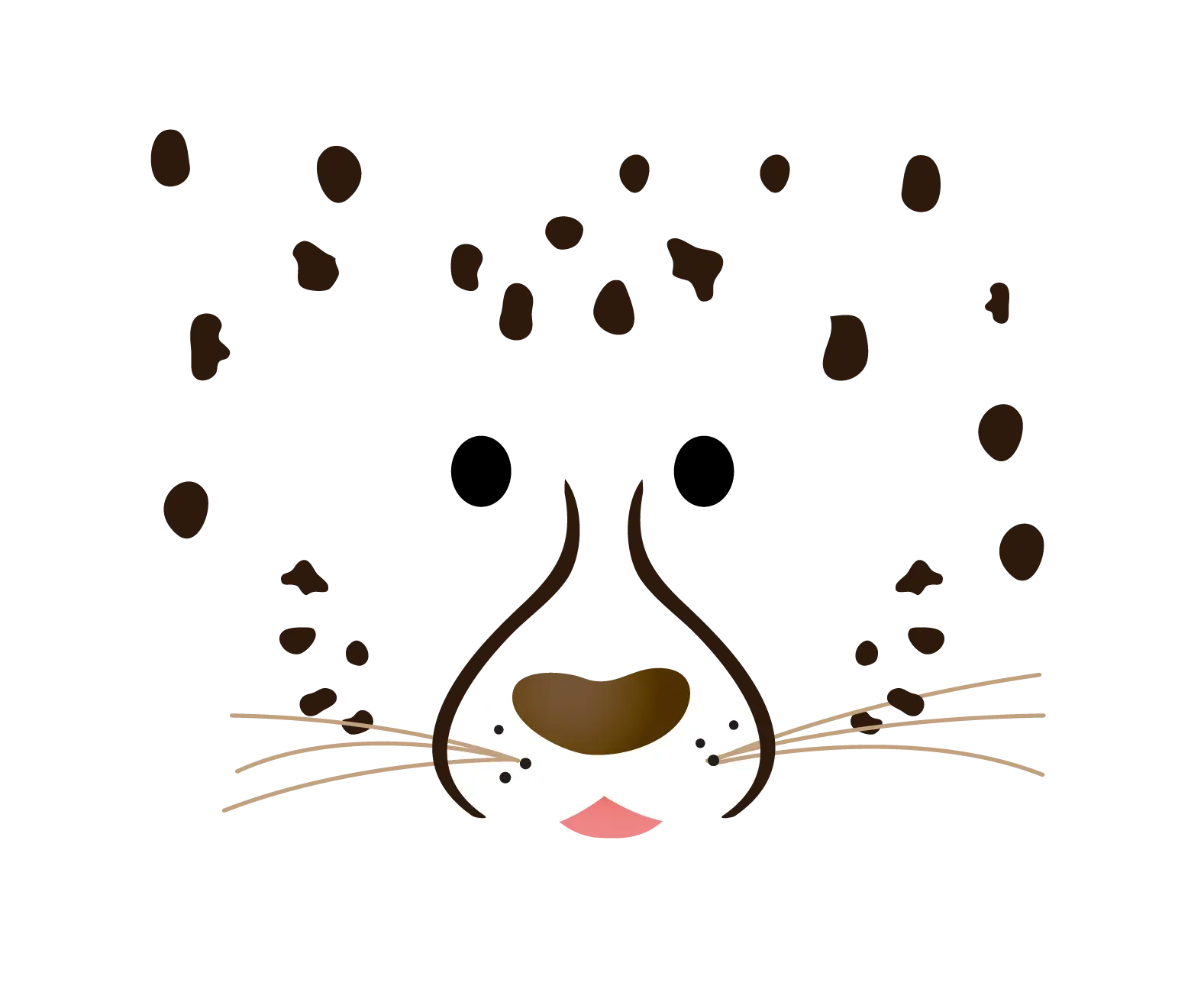 Cute Leopard Face Cartoon