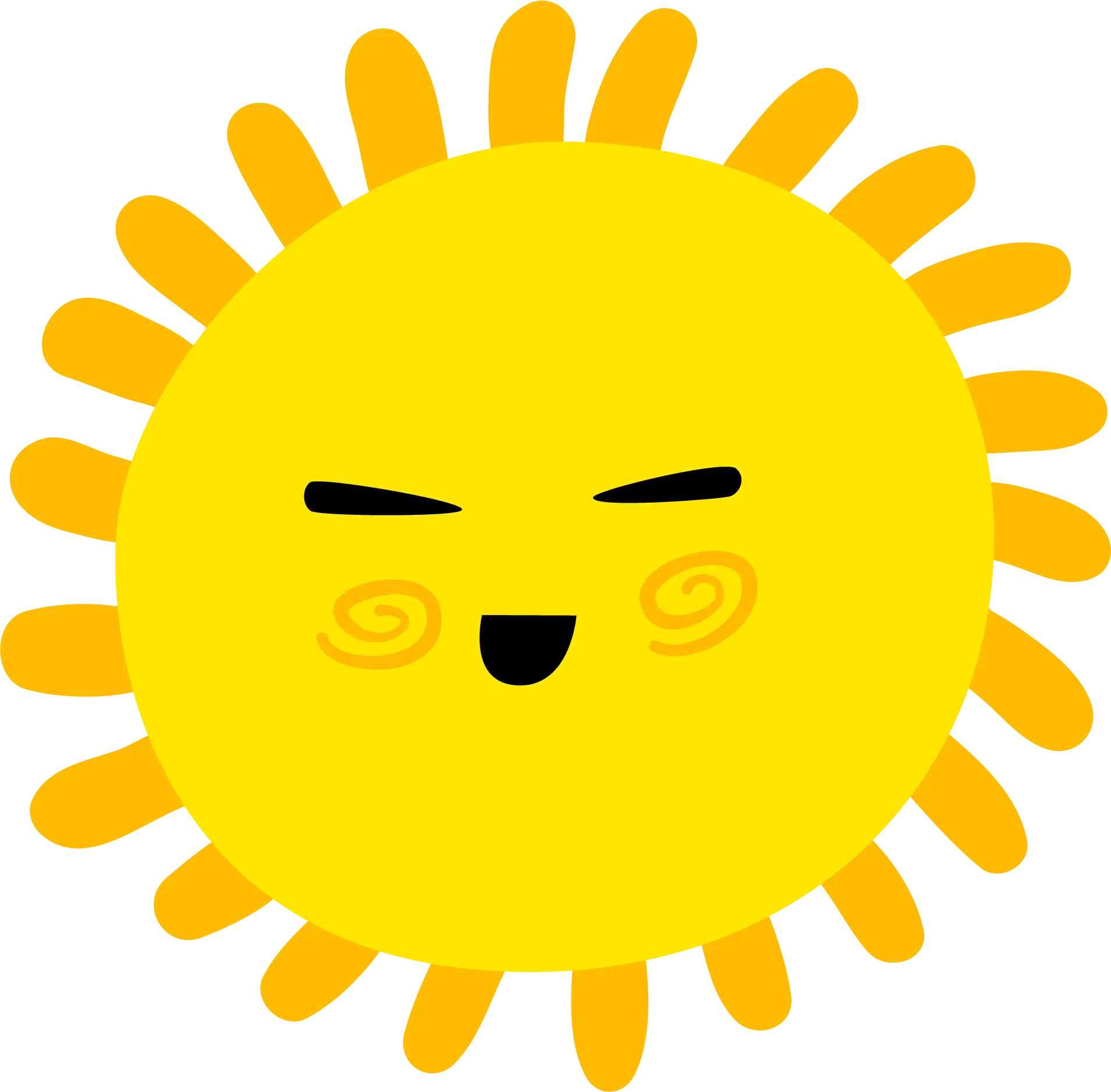 Happy Cartoon Sun Illustration with a Smile