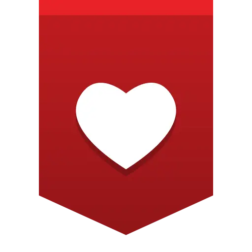 Red Ribbon with White Heart Symbol
