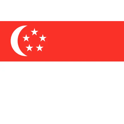 Singapore Flag with Crescent and Stars