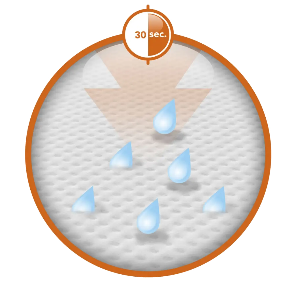 Water Drops on Absorbent Surface