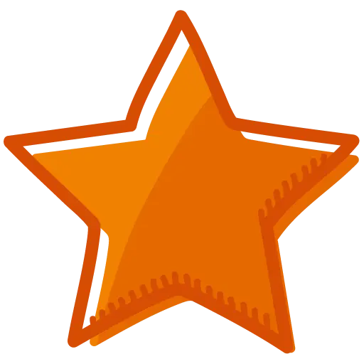 Vivid Orange Star Cartoon Design