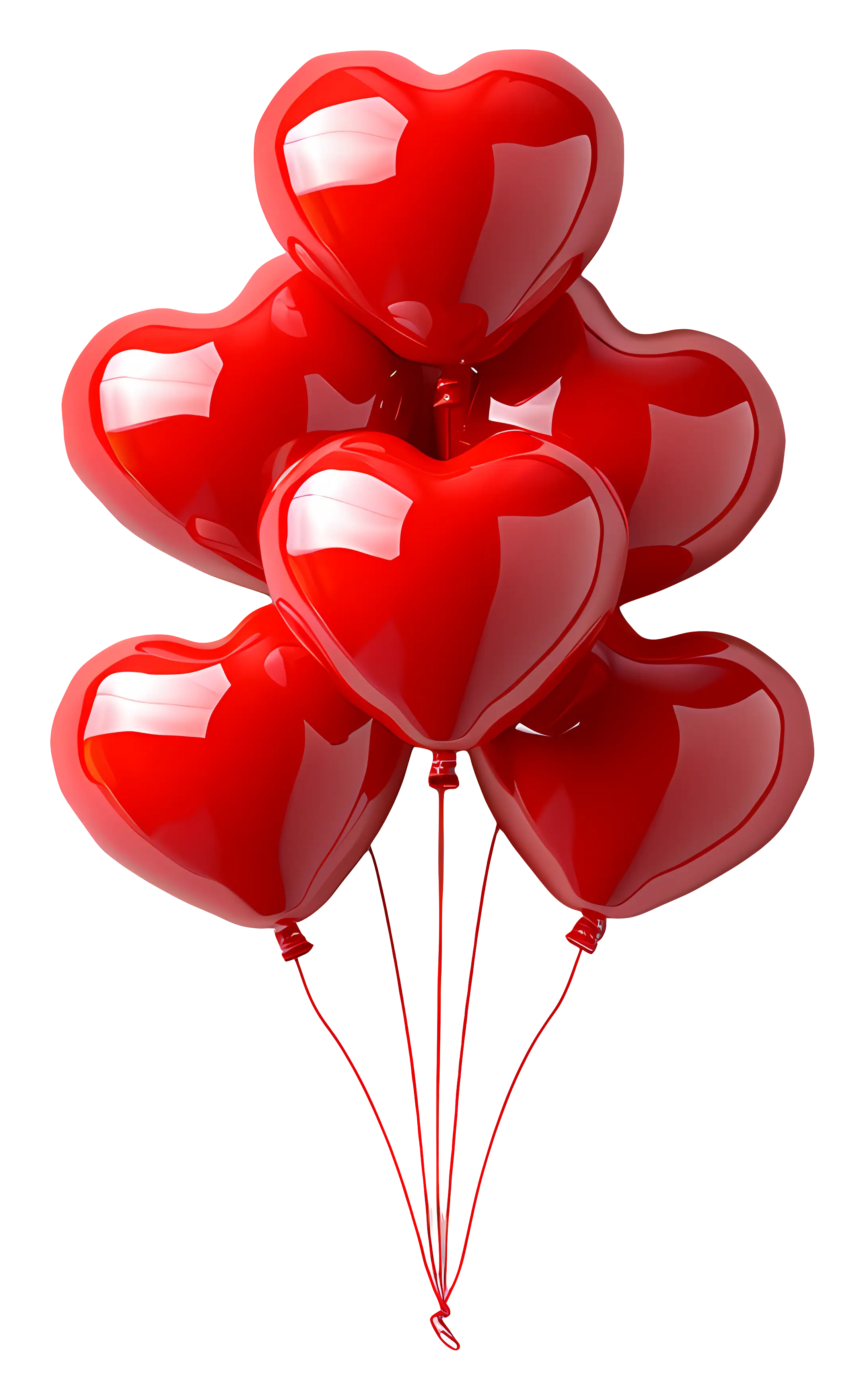 Red Heart-Shaped Balloons for Love Celebrations