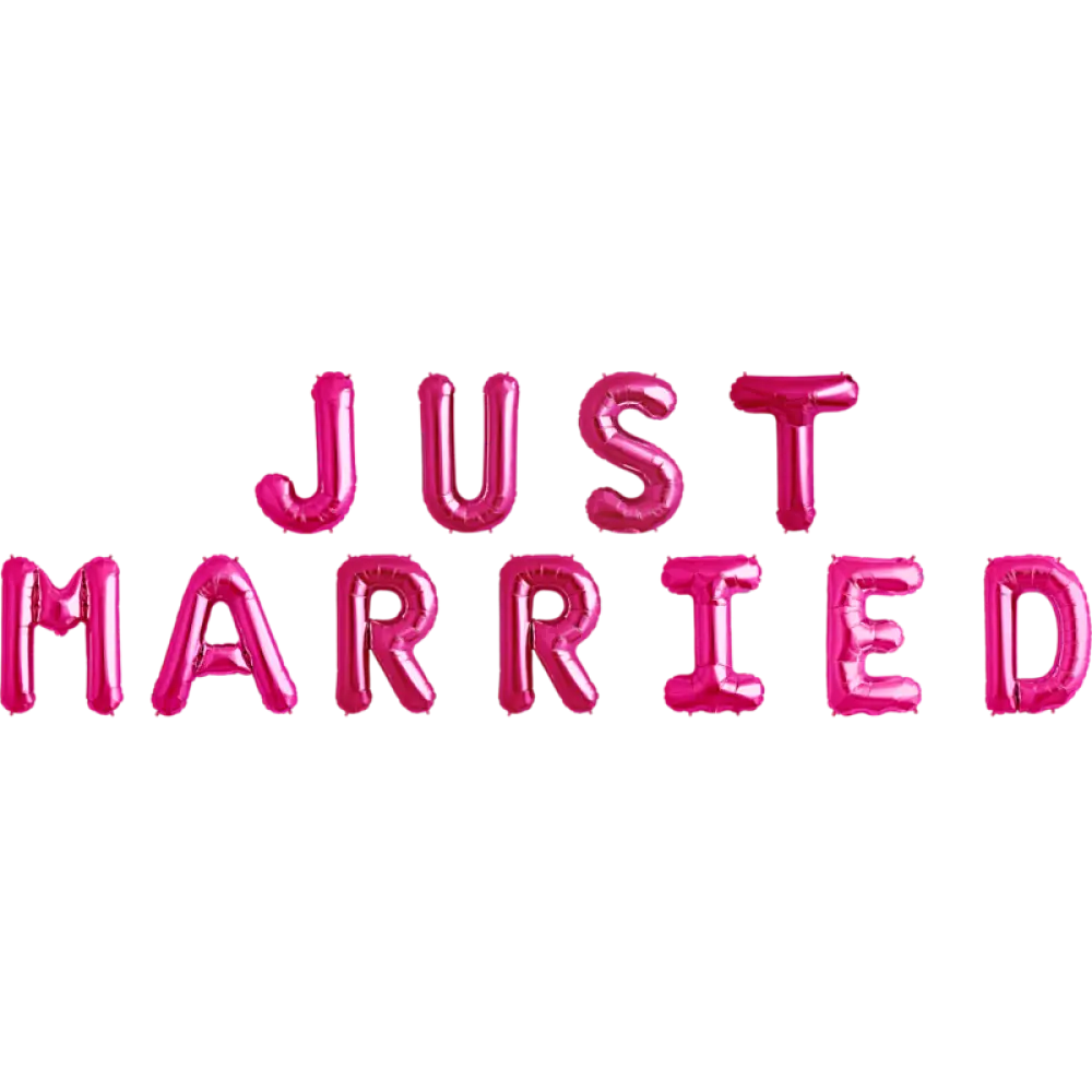 Just Married Pink Balloons