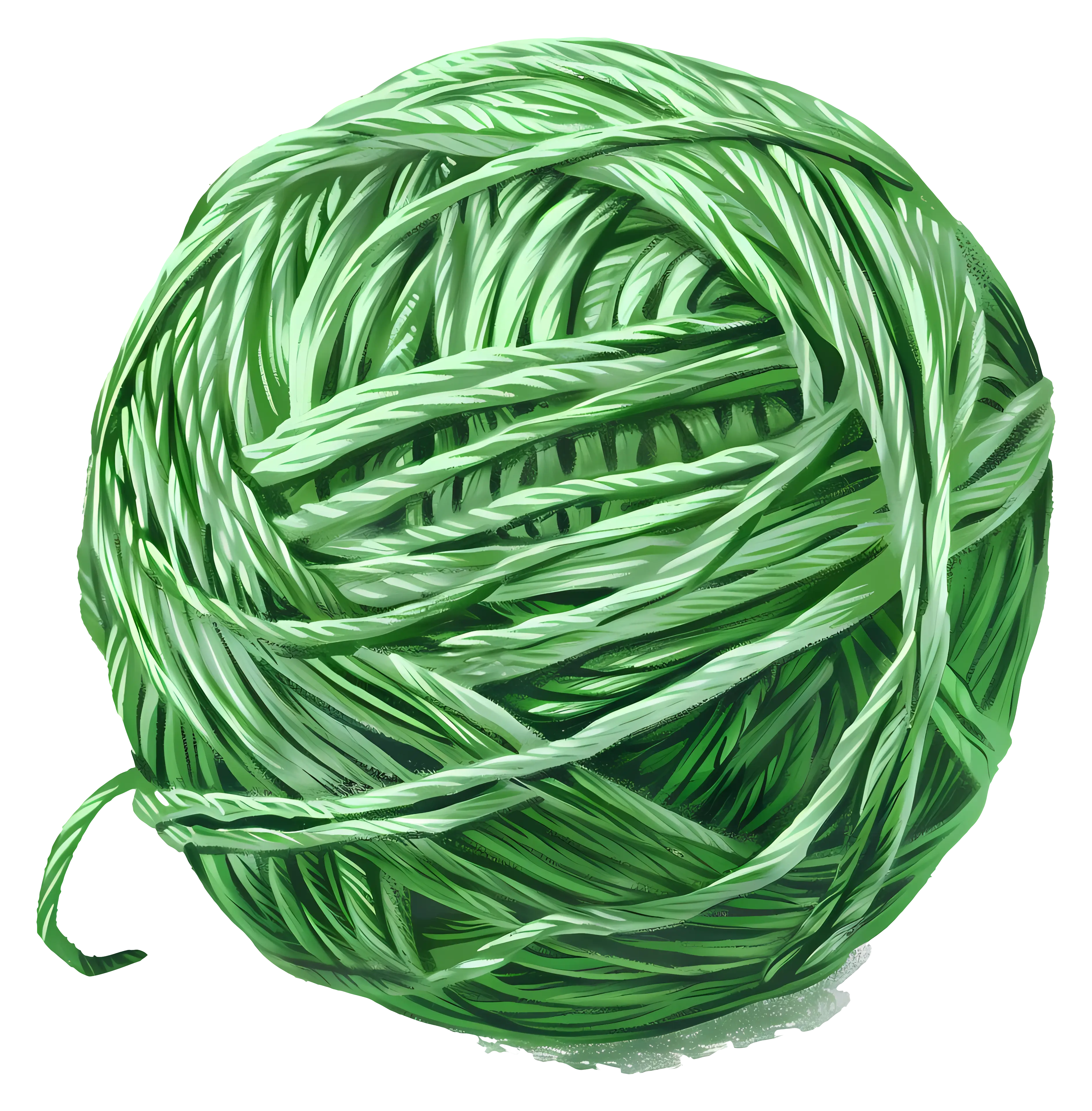 Green Yarn Ball Illustration for Crafts