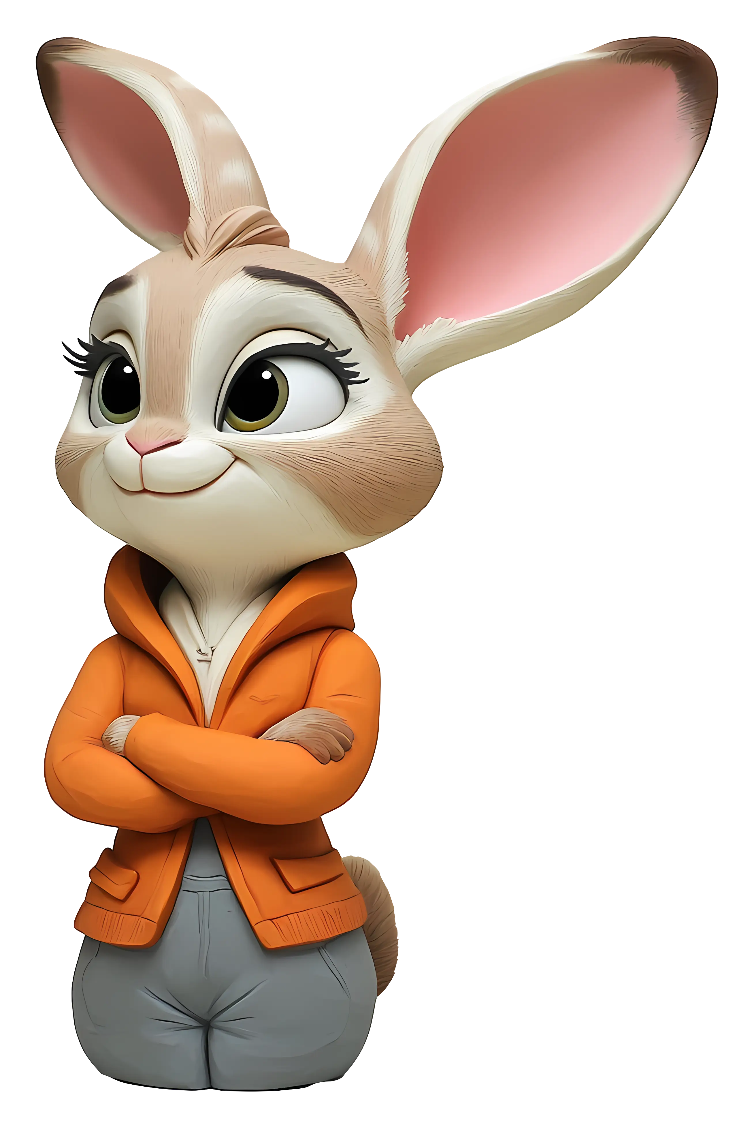 Cartoon Bunny Wearing Hoodie with Stylish Appeal