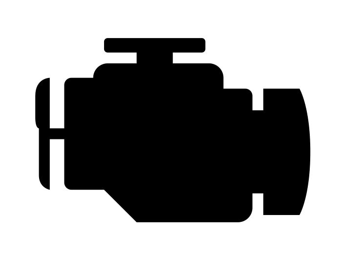 Iconic Black Silhouette of Car Engine