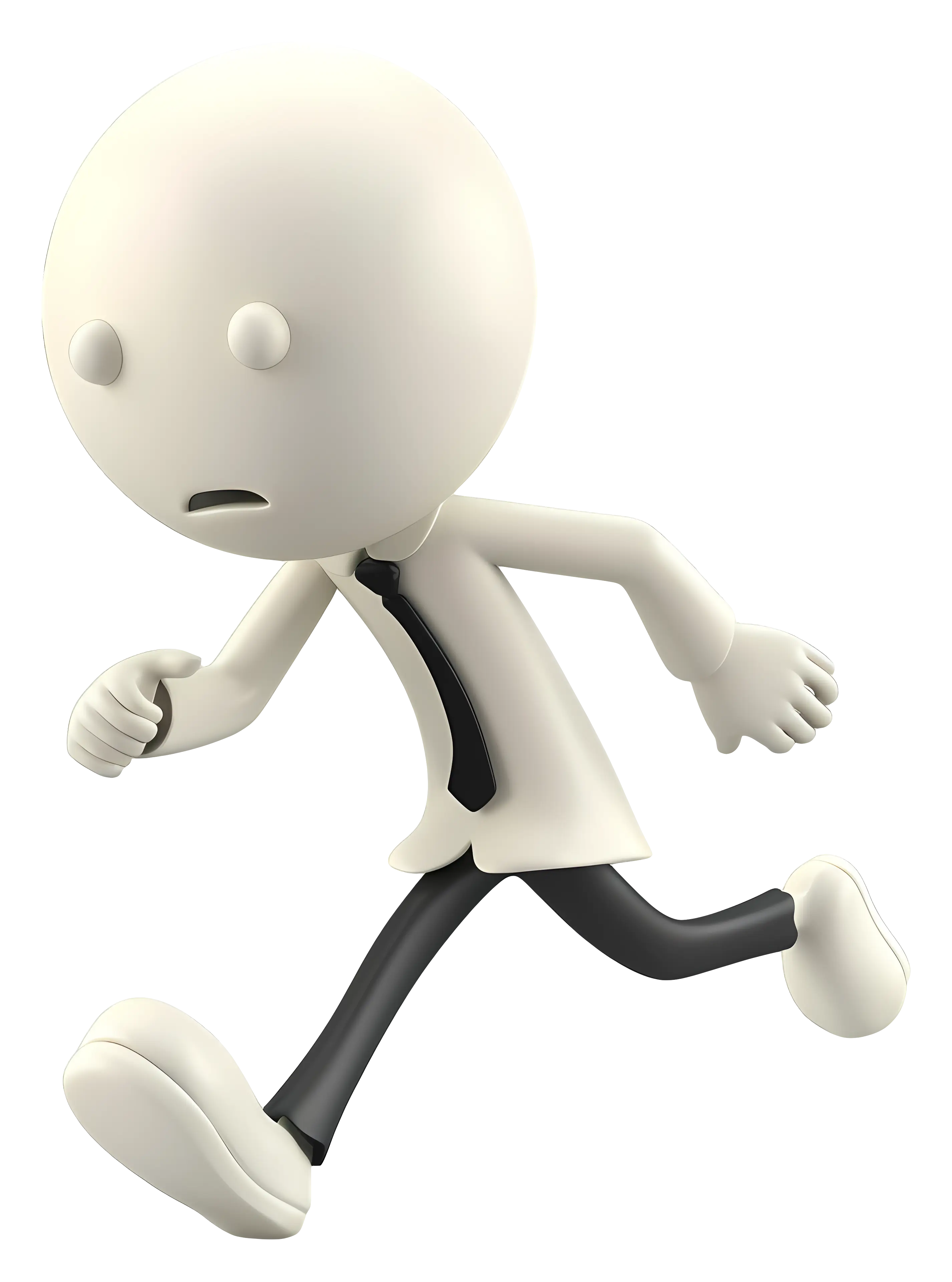 Running Stick Figure in Formal Attire