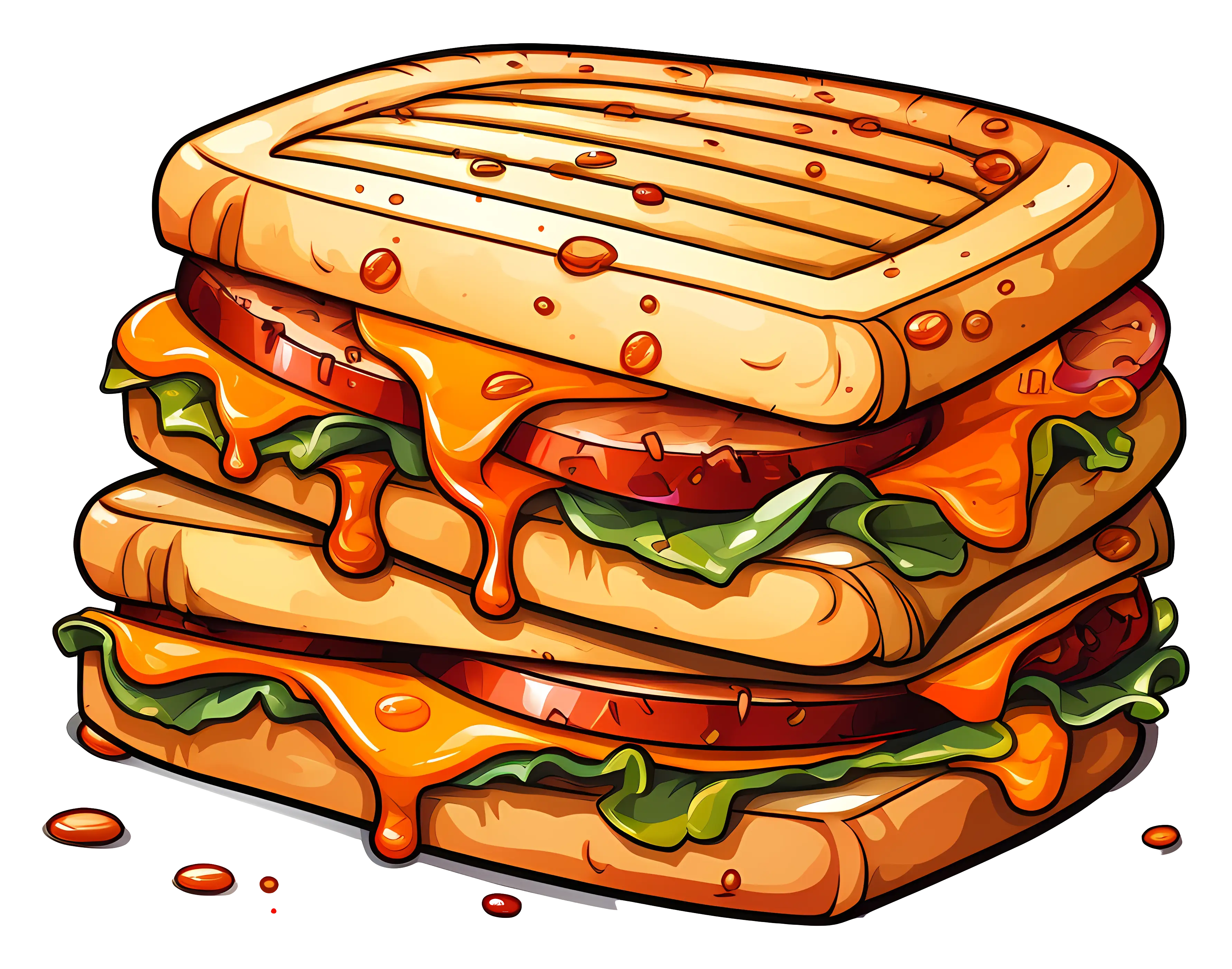 Delicious Grilled Cheese Sandwich Illustration