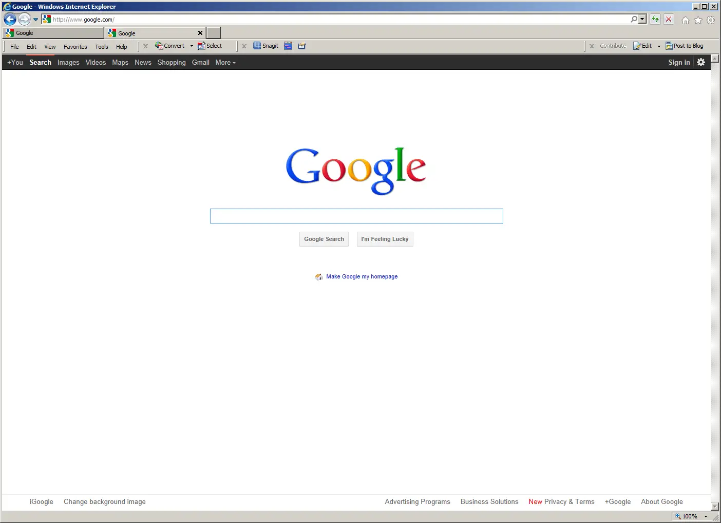 Google Search Homepage