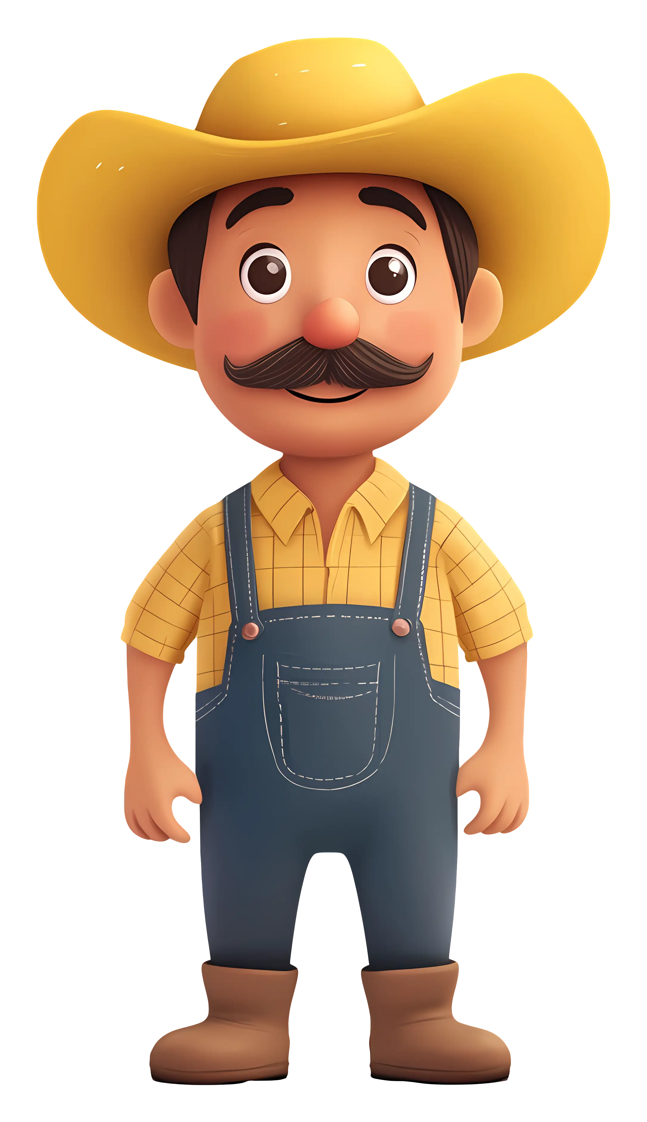 Farmer Figurine with Hat and Overalls