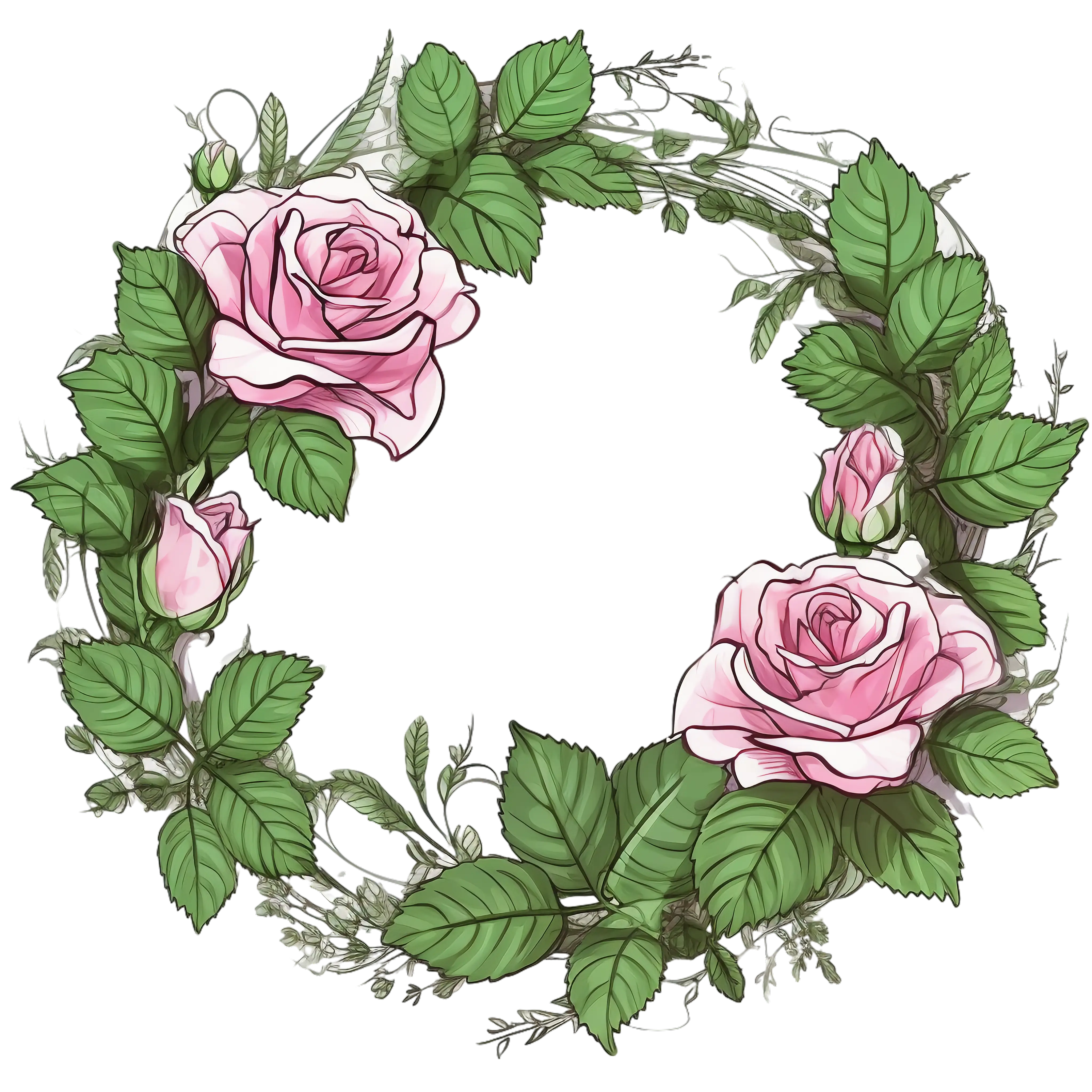 Pink Floral Wreath with Roses