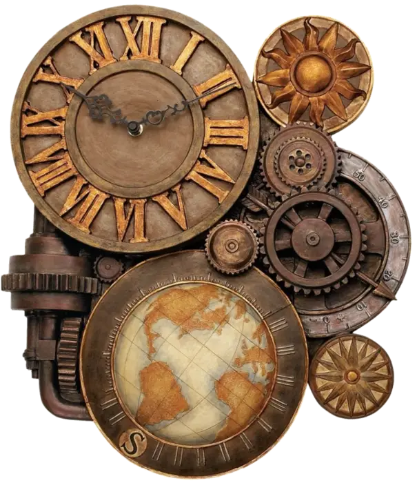 Steampunk Clock Gears with Antique Design