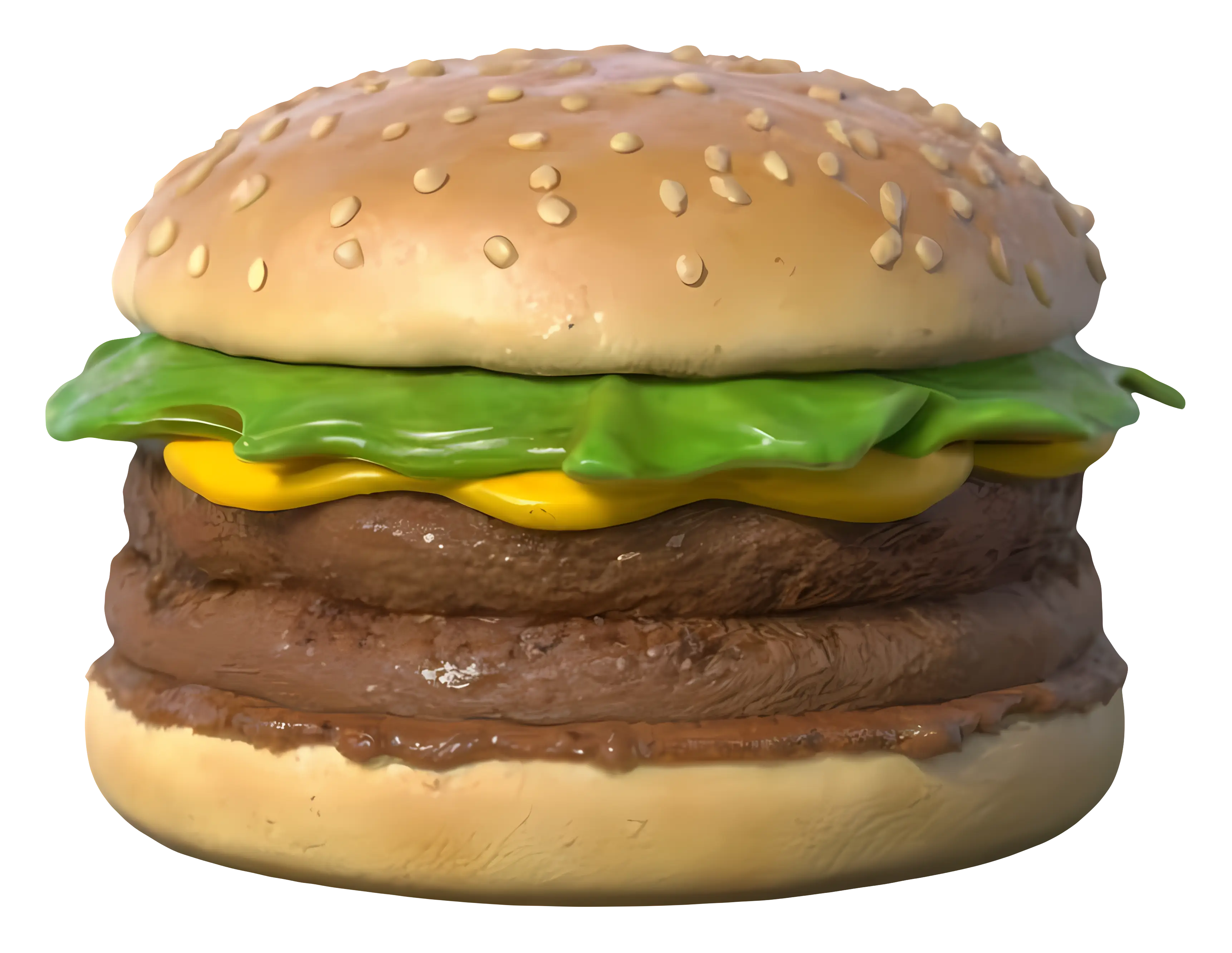 Juicy Cheeseburger Illustration with Sesame Buns