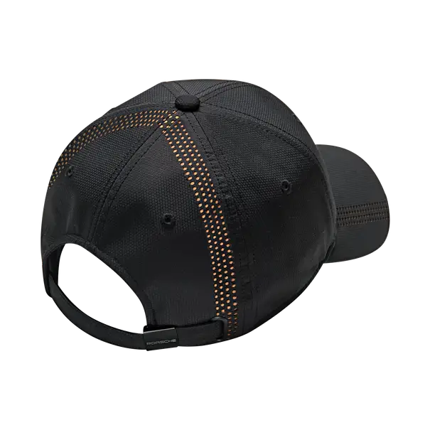 Black Baseball Cap with Orange Detail