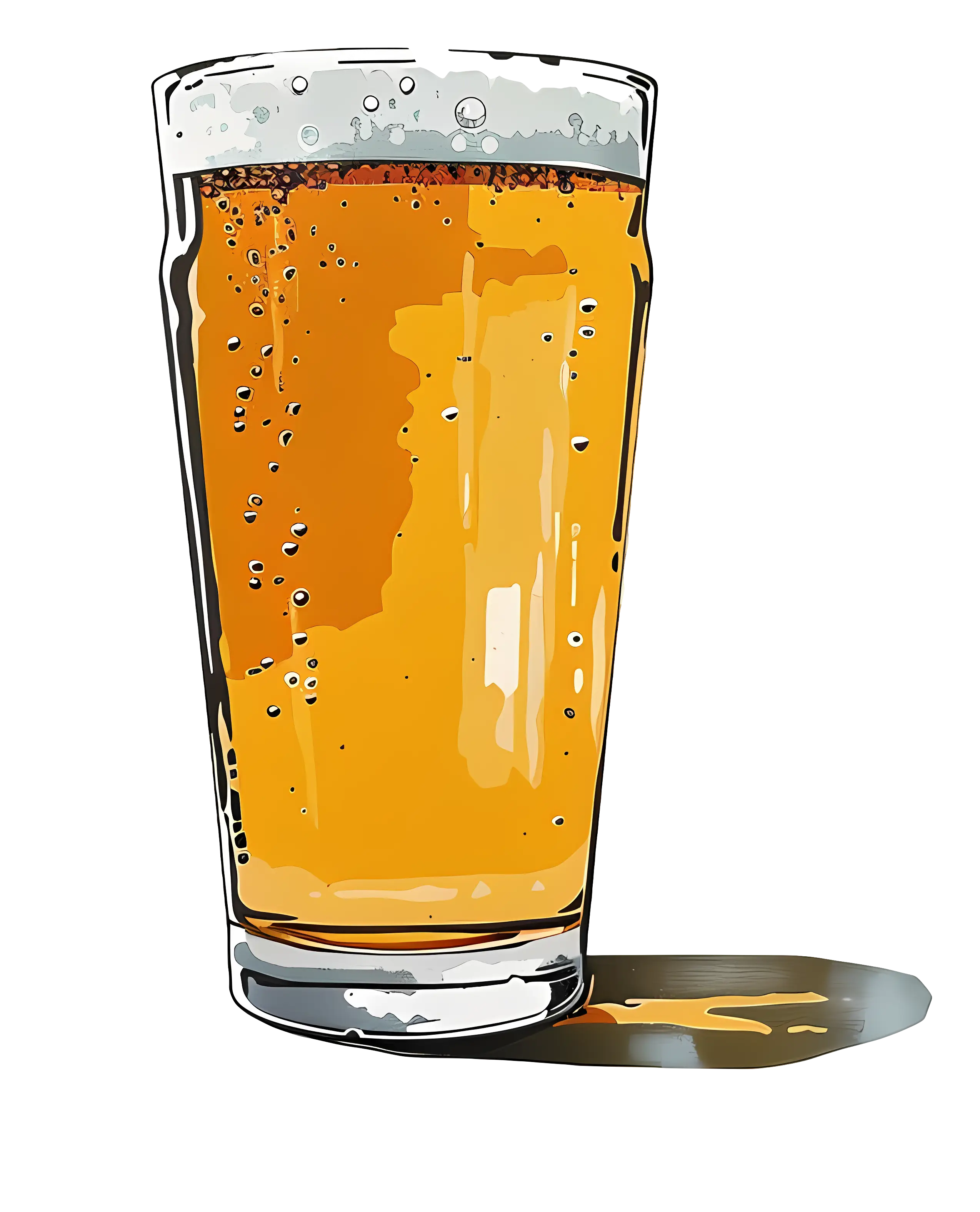 Bubbly Glass of Beer Illustration