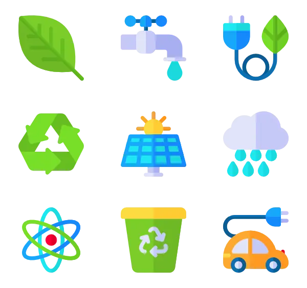 Colorful Eco-Friendly Icons for a Sustainable Future