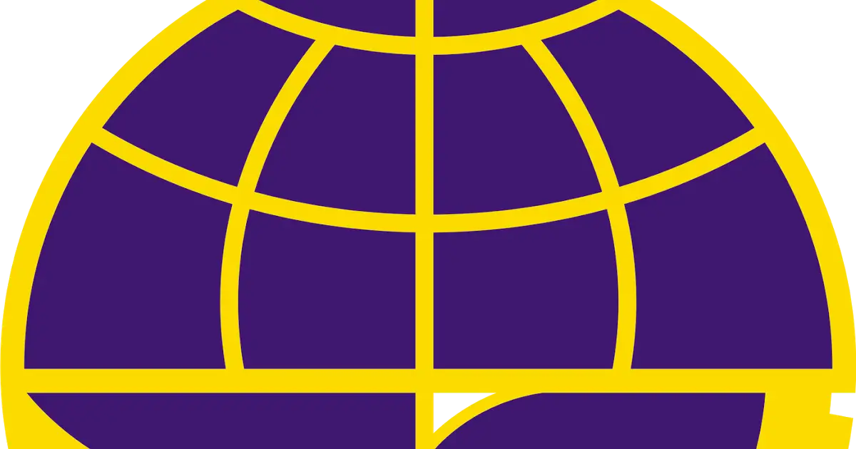 Purple and Yellow Globe Symbol