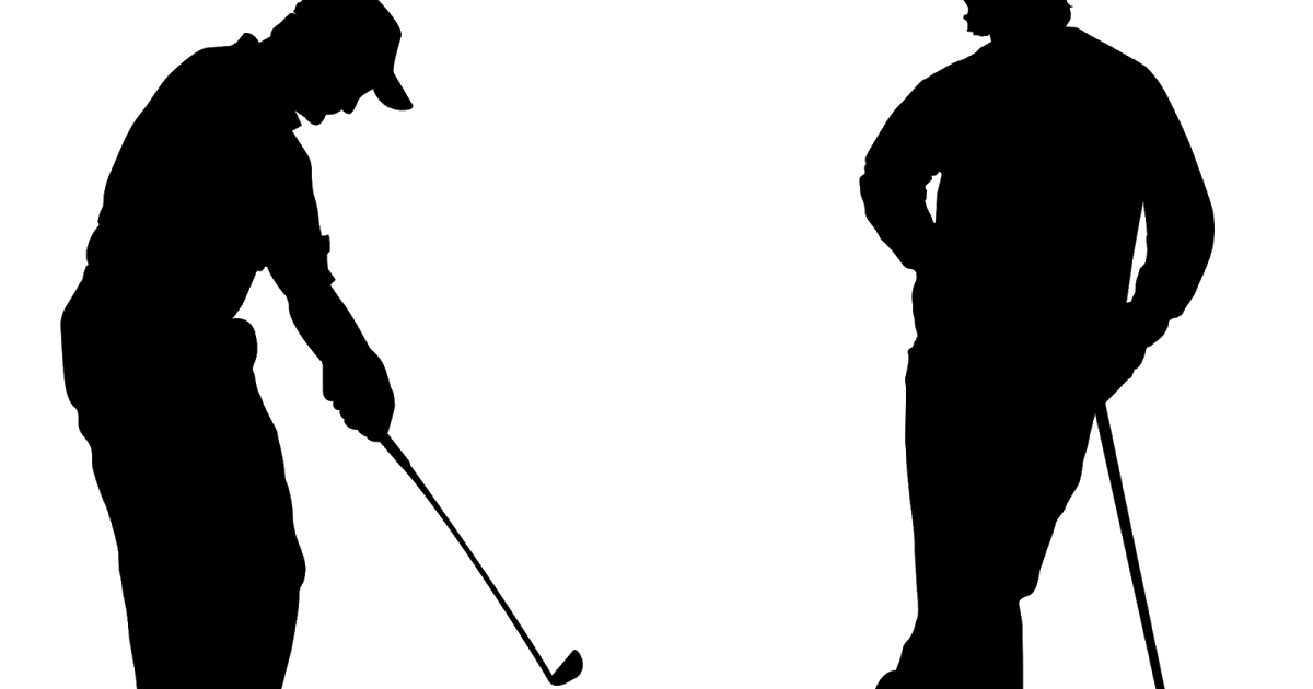 Silhouette of Golfers Playing