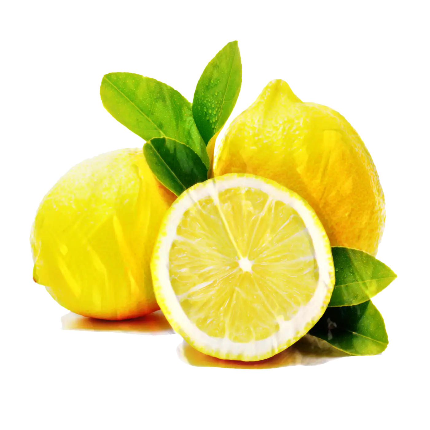 Fresh Lemons with Leaves Illustration