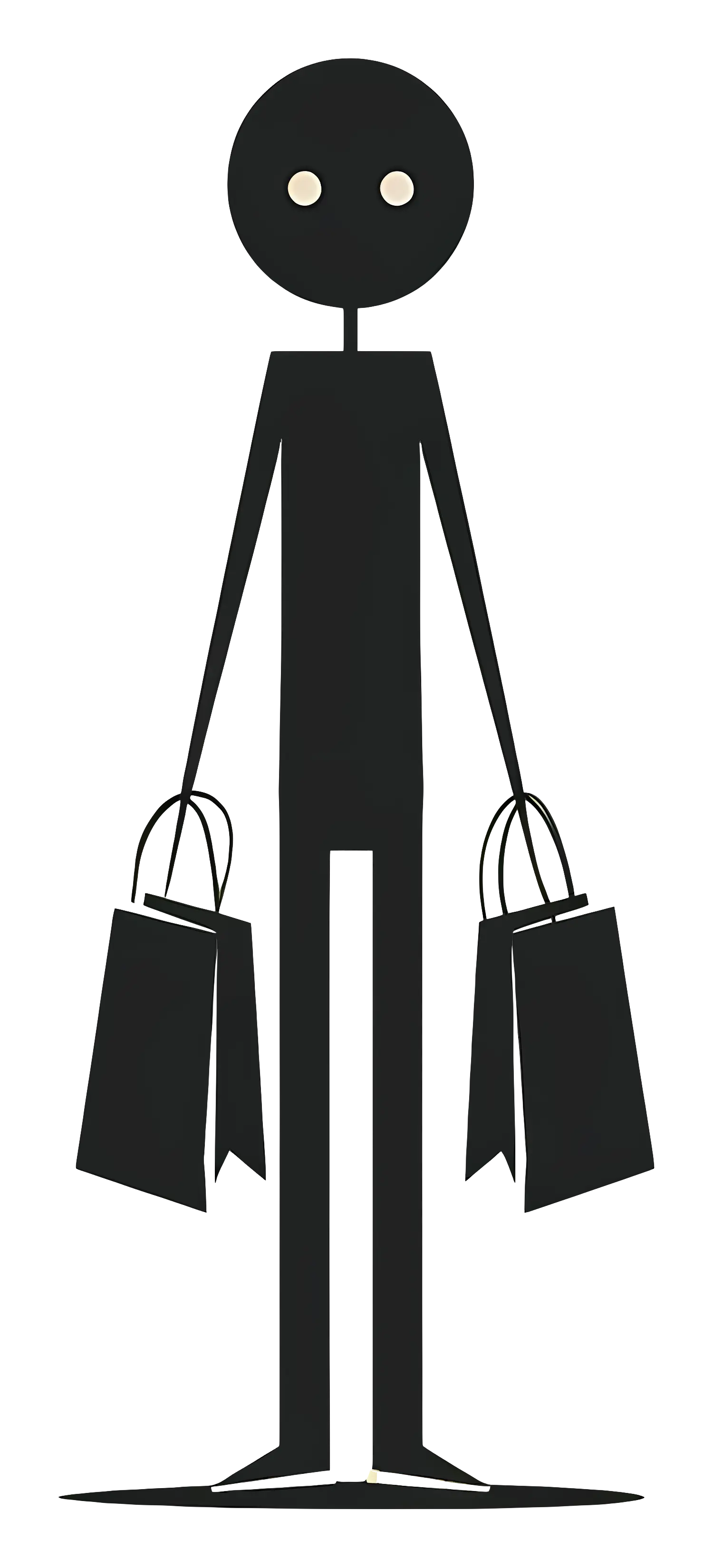 Stick Figure with Shopping Bags