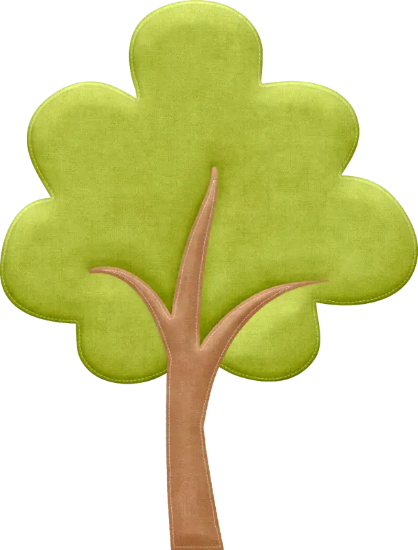 Green Tree with Brown Trunk Illustration