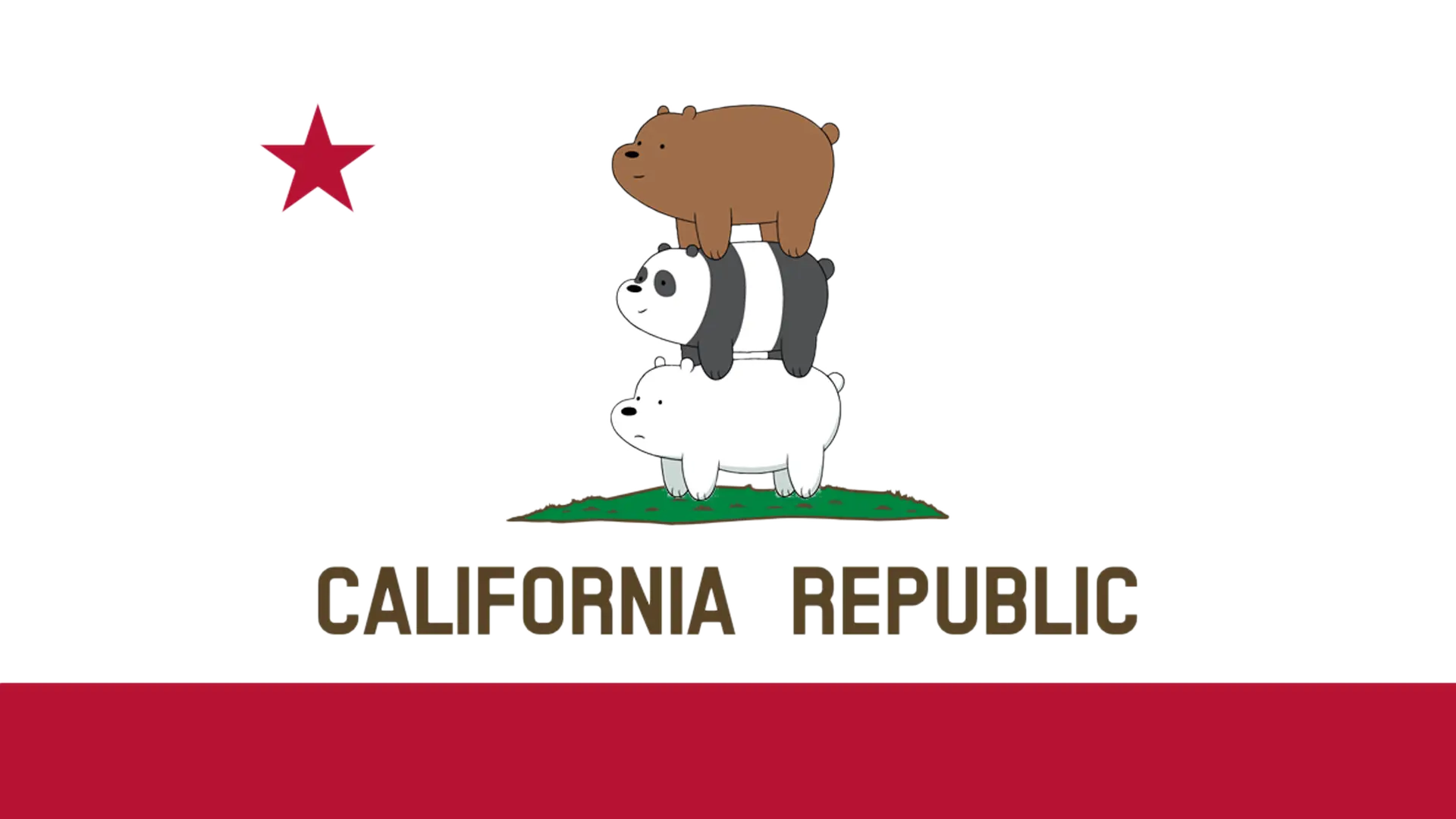 California Republic Flag with Bears