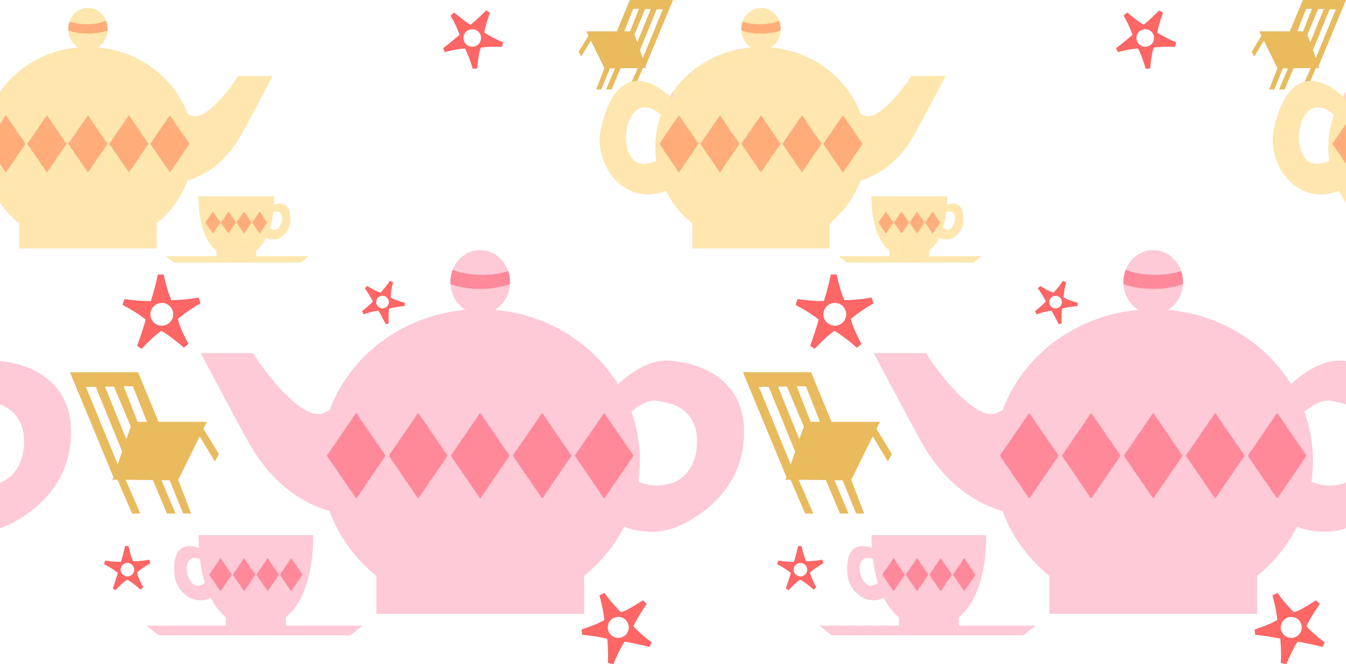 Colorful Teapots and Cups