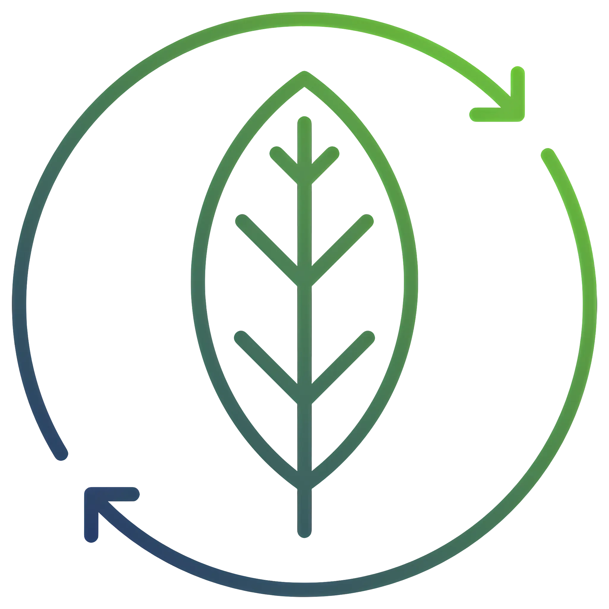 Eco-Friendly Leaf Symbol with Recycling Arrows