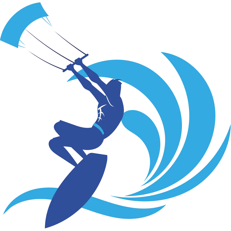 Kitesurfer Riding Waves