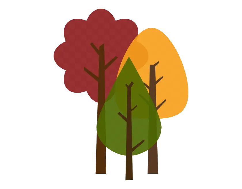Autumn Trees Illustration with Vibrant Colors